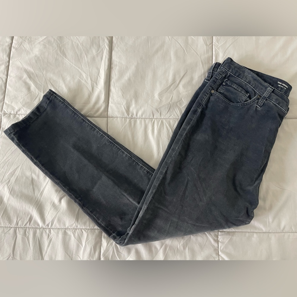 AG Adriano Goldschmied Prima Cigarette Leg Dark Gray Straight Jean Corduroys 30R